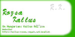 rozsa kallus business card